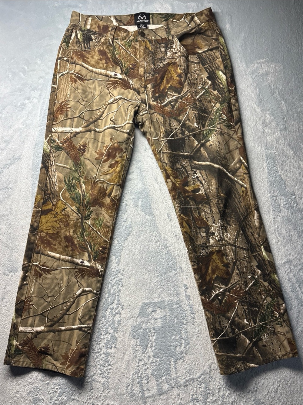 Realtree AP Hardwoods Camo Denim Jeans Hunting Pants Size 36x32 - S5761-C3
